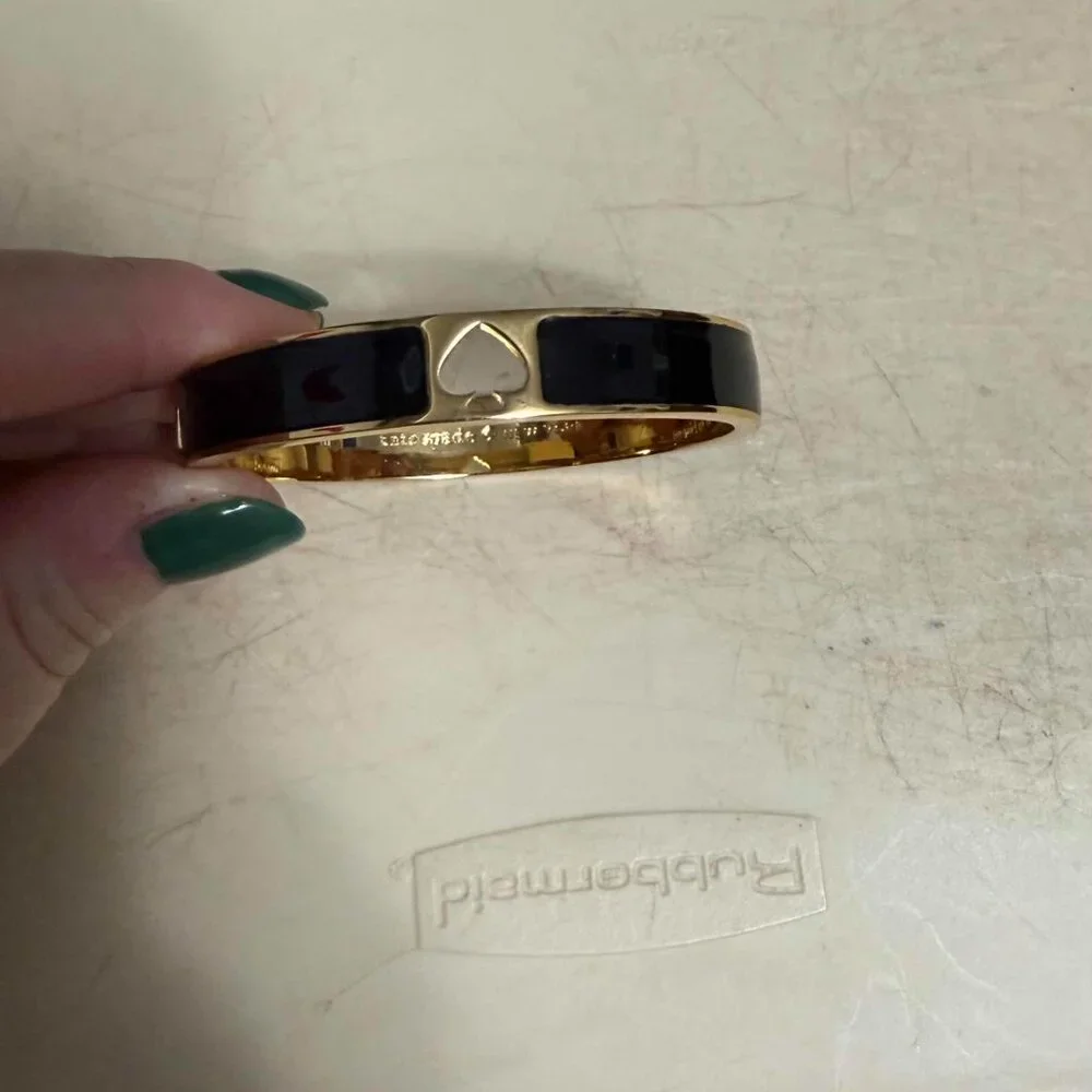 Kate Spade Black Hole Punch Hinge Bangle/Bracelet - Picture 3 of 5